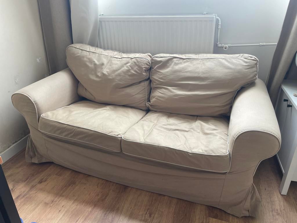 2-zitsbank, beige, Ophalen, Gebruikt, 150 tot 200 cm, Tweepersoons