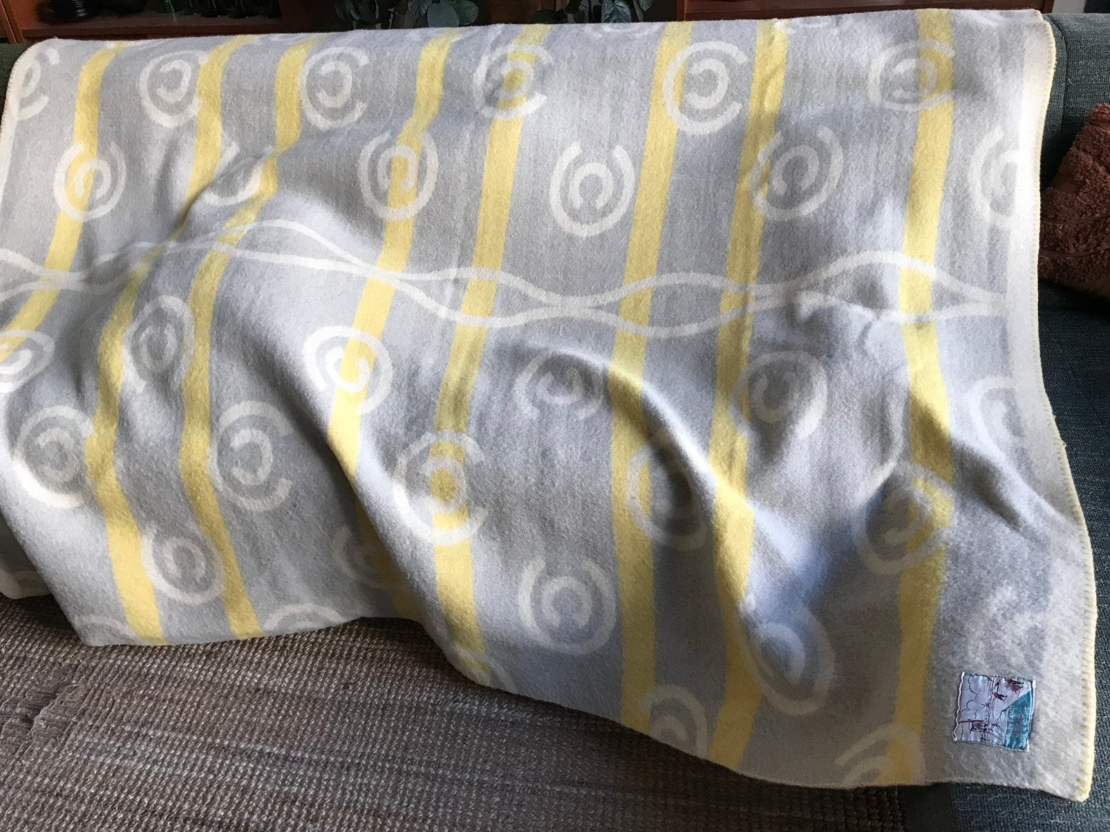Vintage / retro echt wollen deken, made in Holland! 🐑, Gebruikt, Eenpersoons, Ophalen of Verzenden, Deken of Dekbed
