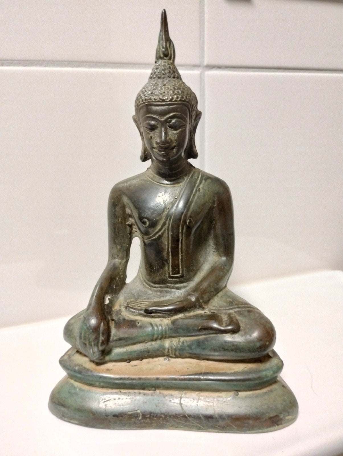 Antiek bronzen buddha, Antiek en Kunst, Antiek | Koper en Brons, Ophalen of Verzenden