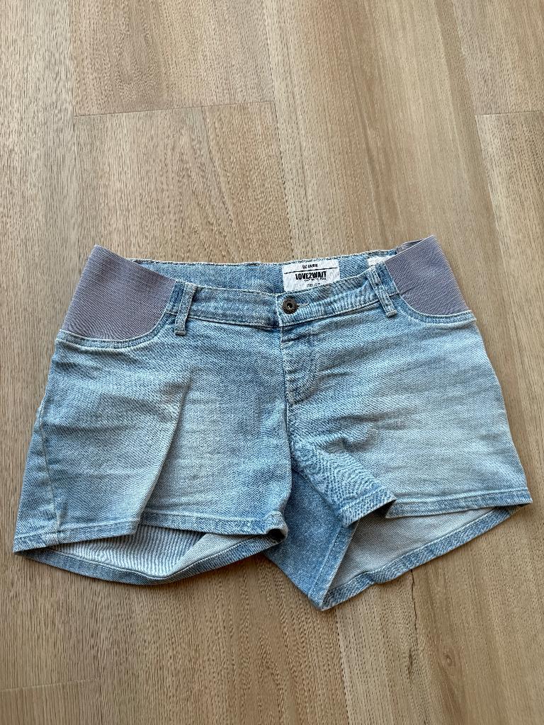 LOVE2WAIT zwangerschapsshorts stone washed, maat 28, Kleding | Dames, Positiekleding, LOVE2WAIT, Blauw, Ophalen of Verzenden, Zo goed als nieuw