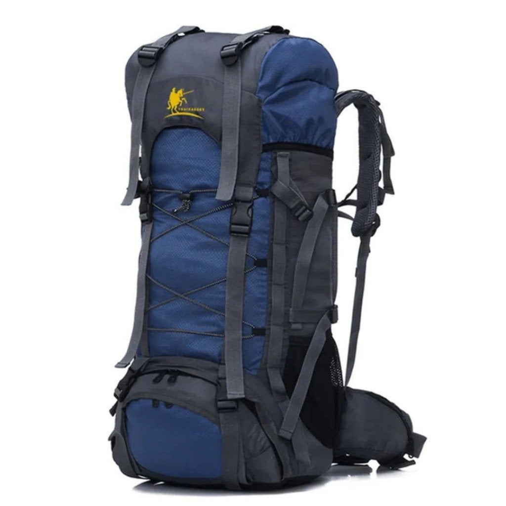 60L Backpack - Trekking - Wandelrugzak - Marineblauw, 25 tot 40 cm, Nieuw, Waterdicht, 60 cm of meer