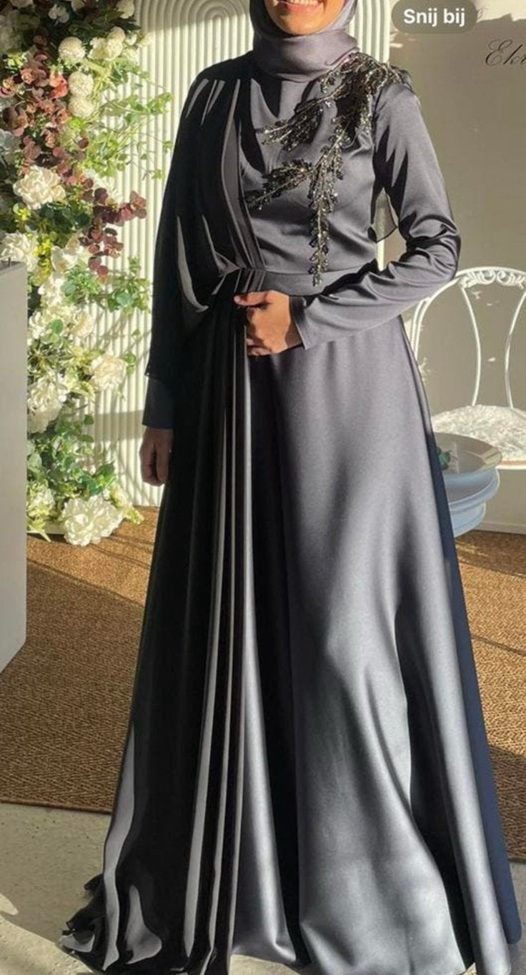 Gelegenheidsjurk - Abiye, Kleding | Dames, Galajurk, Blauw, Maat 46/48 (XL) of groter, Ophalen of Verzenden