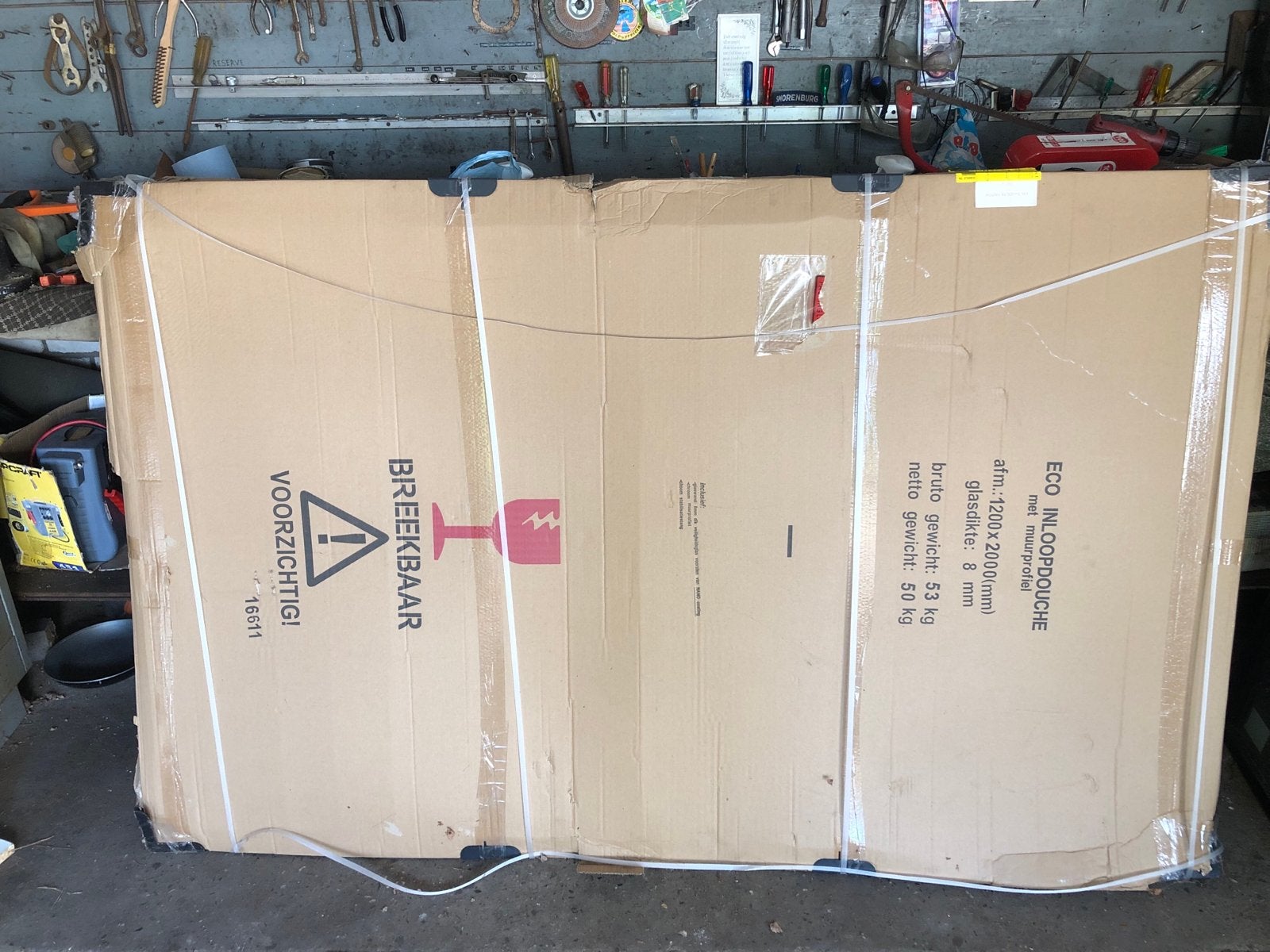 NIEUW: ECO Inloopdouche 120x200cm met muurprofiel, Ophalen, Nieuw, Chroom, Douche