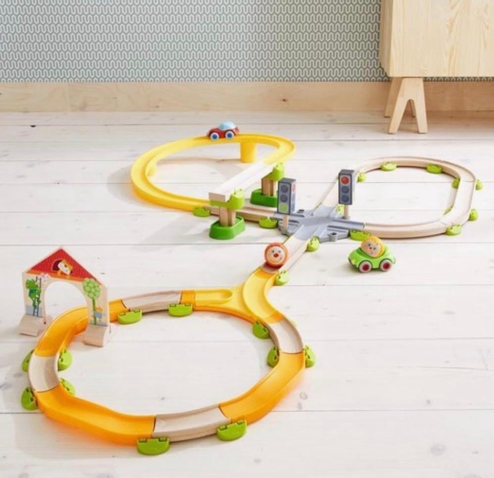 Haba houten knikkerbaan met veel uitbreidingssets, Ophalen, Zo goed als nieuw, Overige typen