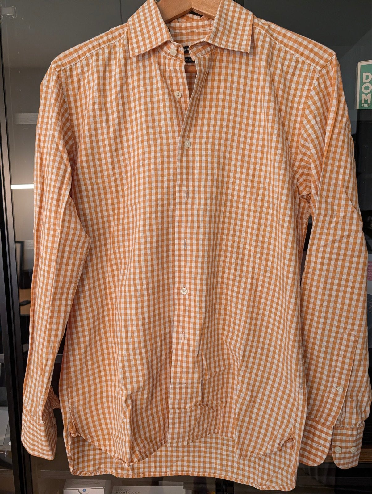 Suitsupply Overhemd Oranje Wit Maat 38, Meerkleurig, Halswijdte 38 (S) of kleiner, Ophalen of Verzenden, Zo goed als nieuw