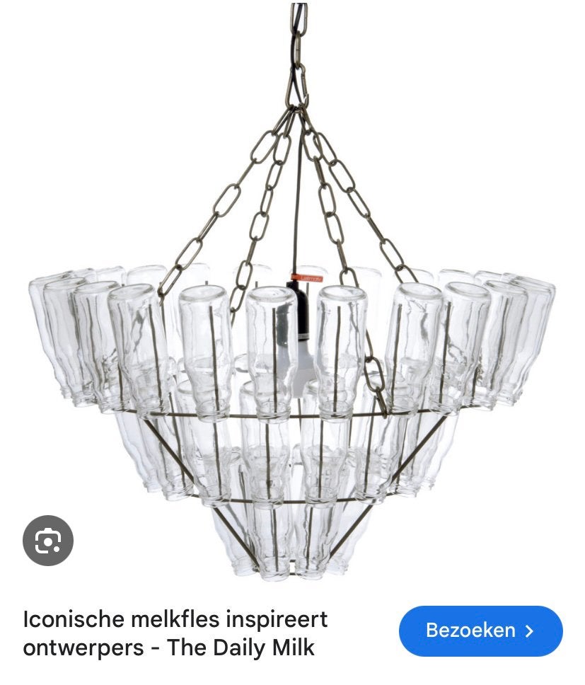 Leitmotiv melkflessenlamp, Ophalen, Gebruikt, Glas