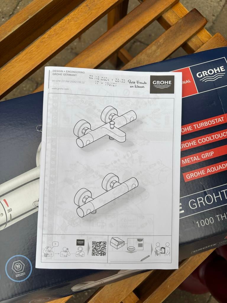 Grohe thermostaat kraan voor douche/bad, Ophalen of Verzenden, Zo goed als nieuw, Chroom, Douche