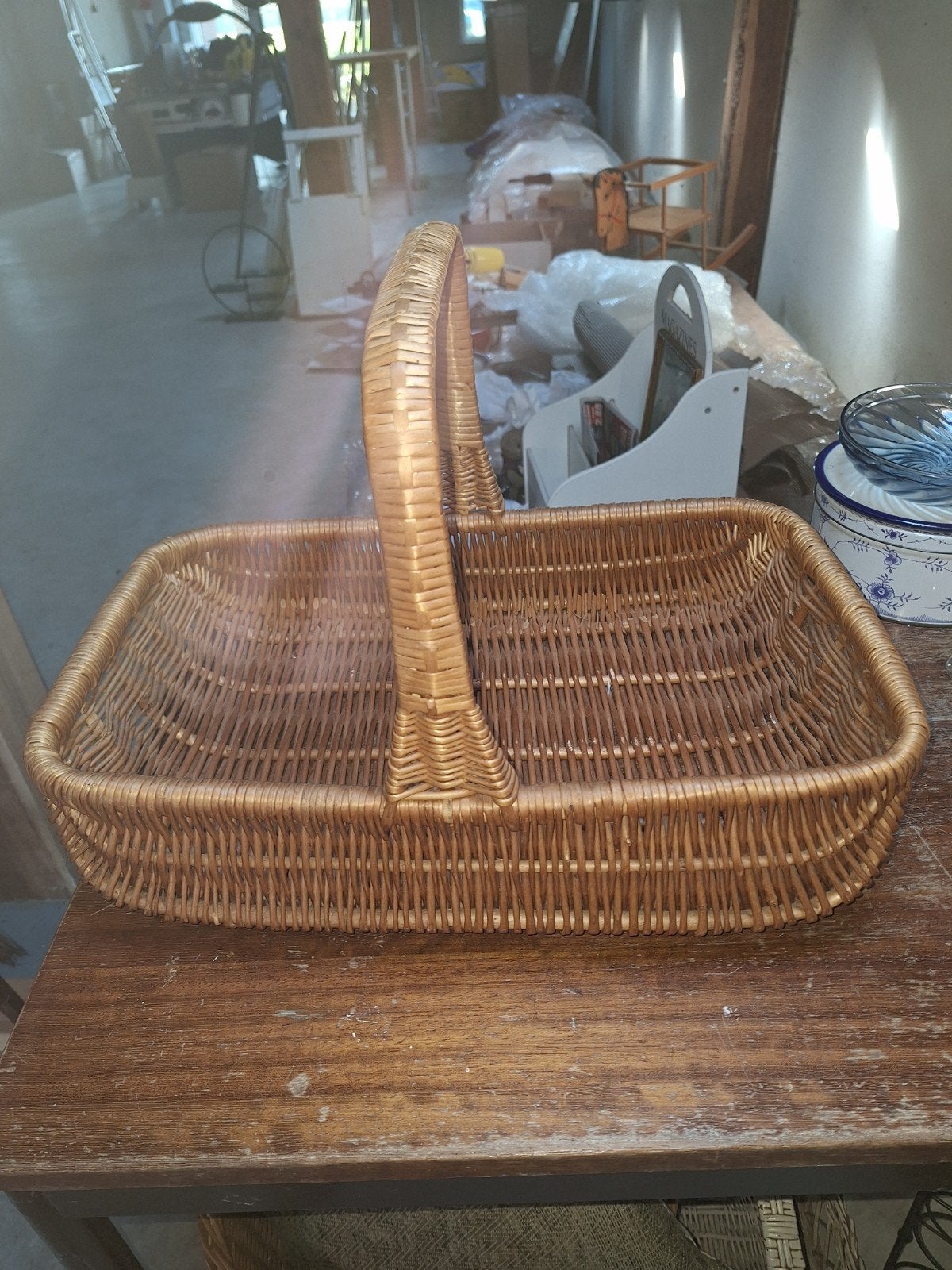 prachtige grote vintage mand met hengsel, Ophalen, Mand, Rond, Zo goed als nieuw