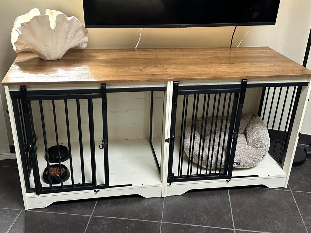 XL Hondenbench Meubel – Dubbel (2 vakken), Dieren en Toebehoren, Ophalen, Nieuw