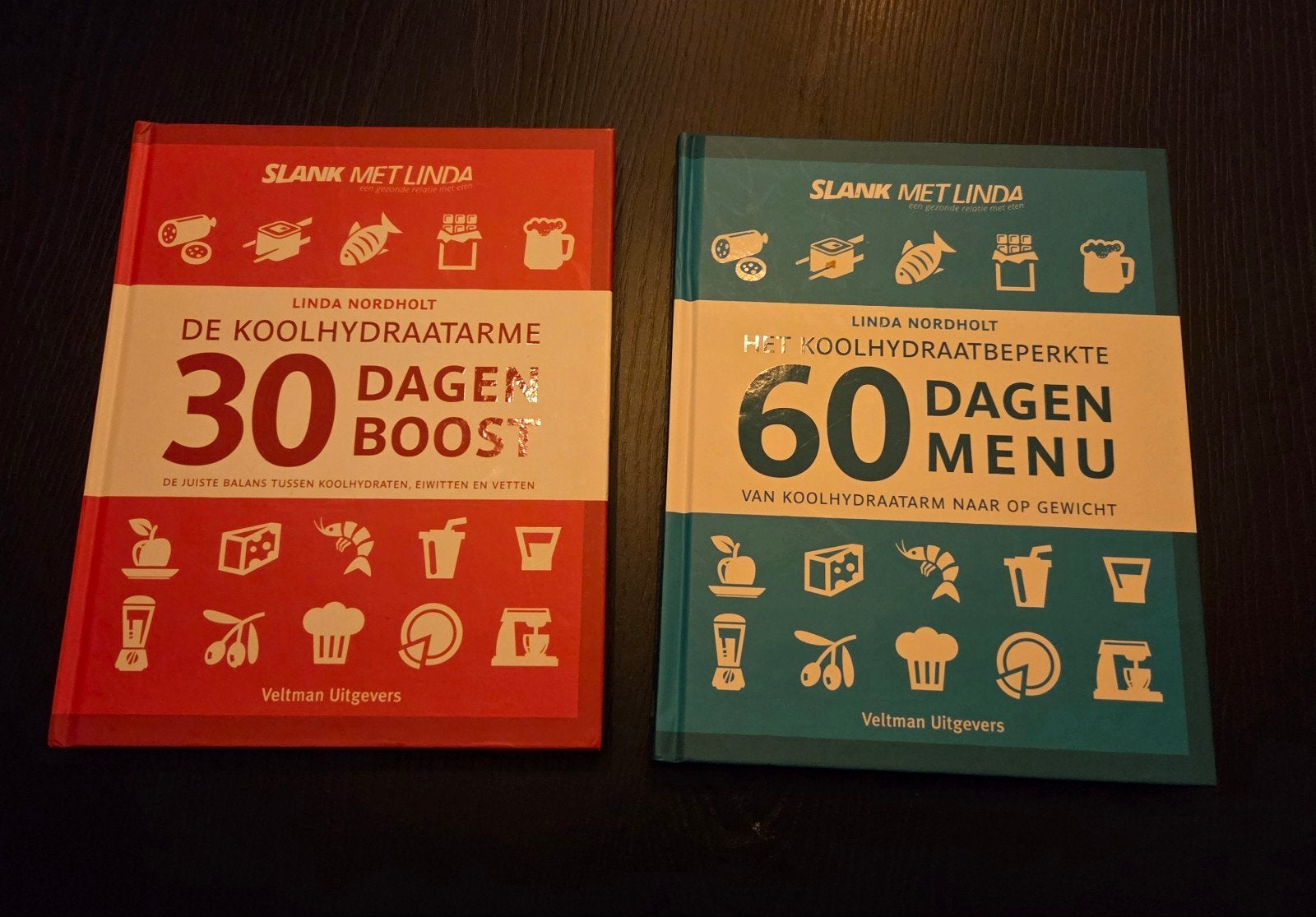 Kookboeken: Slank met Linda & 100% Suikervrij (4 boeken), Ophalen of Verzenden, Zo goed als nieuw, Dieet en Voeding, Linda Nordholt, Carola van Bemmelen