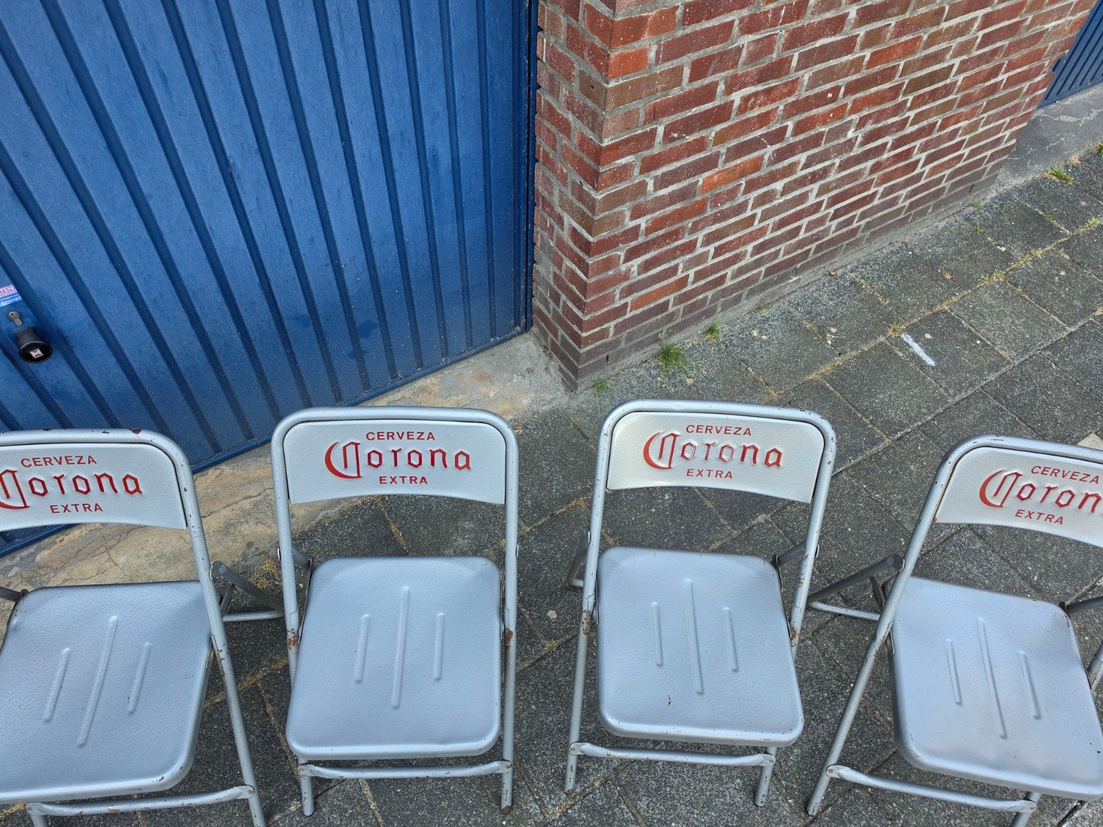 Vintage Corona bier klapstoelen - set van 4, Ophalen