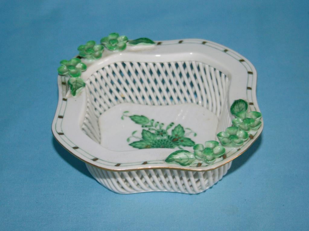 Herend " Apponyi " in Green - Square Dish - 7383/AV, Overige typen, Ophalen of Verzenden, Zo goed als nieuw, 2de Hands