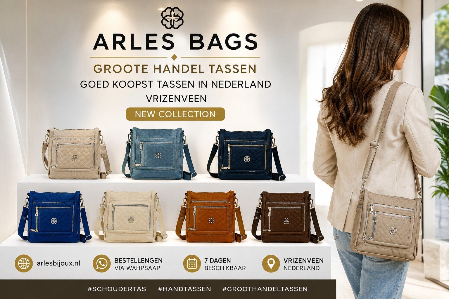 Arles Bags partij tassen Groothandel Tassen (min. 30 stuks), Ophalen of Verzenden, Nieuw, Overige kleuren, Overige typen