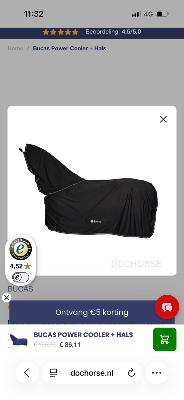 Bucas power groen cooler + nek 155/205 NIEUW, Nieuw, Groen, Overige maten, Deken