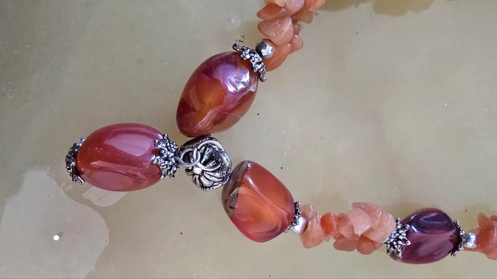 Prachtige amber ketting, Oranje, Ophalen of Verzenden, Zo goed als nieuw, Steen of Mineraal