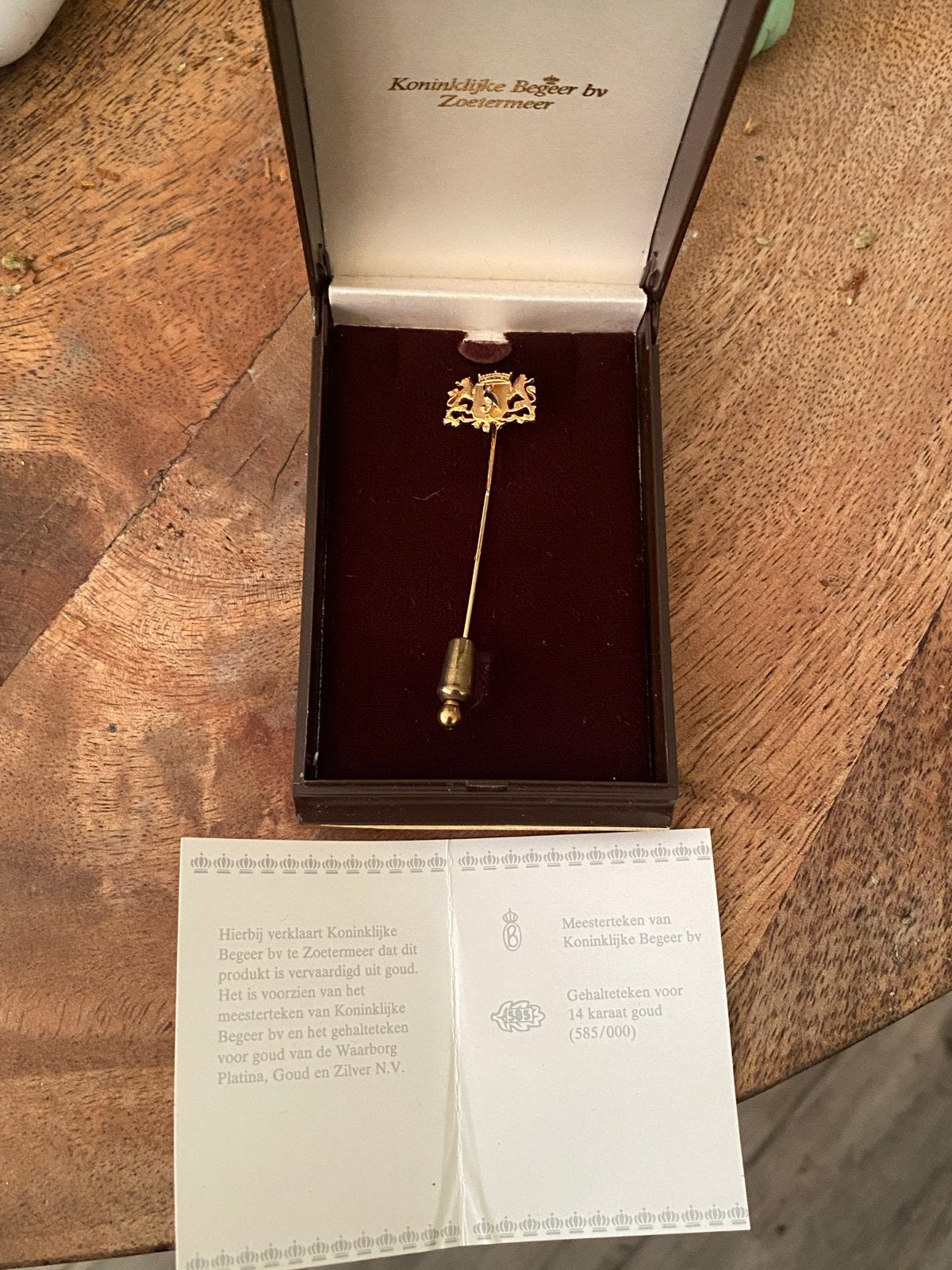 Gouden reversspeld Koninklijke Begeer 14 karaat, Ophalen of Verzenden, Goud