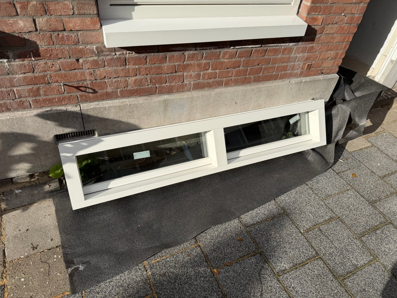 Nieuw hardhouten raam met HR++ glas – RAL 9001 – 185  35 cm, Doe-het-zelf en Verbouw, Ophalen, Gevelraam of Ruit, Minder dan 80 cm