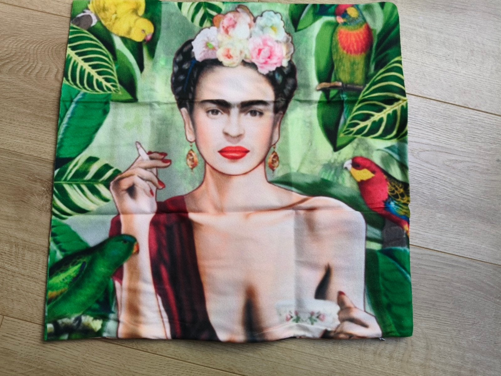 Frida Kahlo Kussenhoes Fluweel 45x45 Nieuw Dubbelzijdig, Overige merken, Meerkleurig, Nieuw, Ophalen of Verzenden
