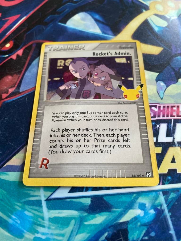 Pokémon Kaart: Rocket's Admin. (Celebrations Classic), Ophalen of Verzenden, Zo goed als nieuw, Losse kaart