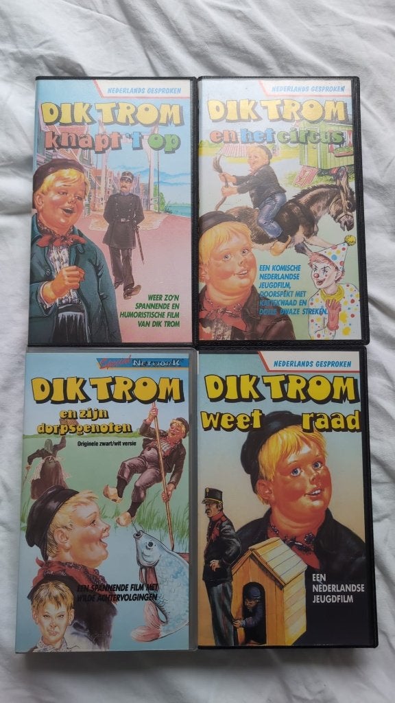 Dik Trom VHS Collectie - 4 Nederlandse Jeugdfilms, Gebruikt, Alle leeftijden, Kinderfilm, VHS