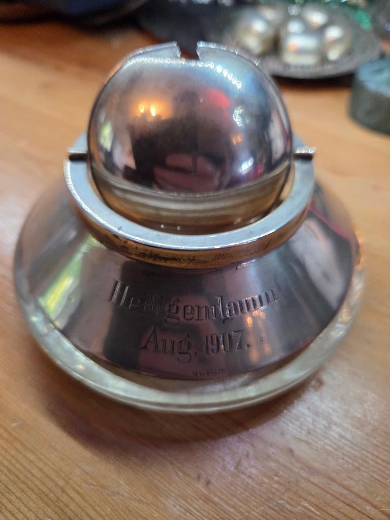 Duits zilveren inktpot/ suikerpot TOPSTUK, Ophalen of Verzenden, Zilver