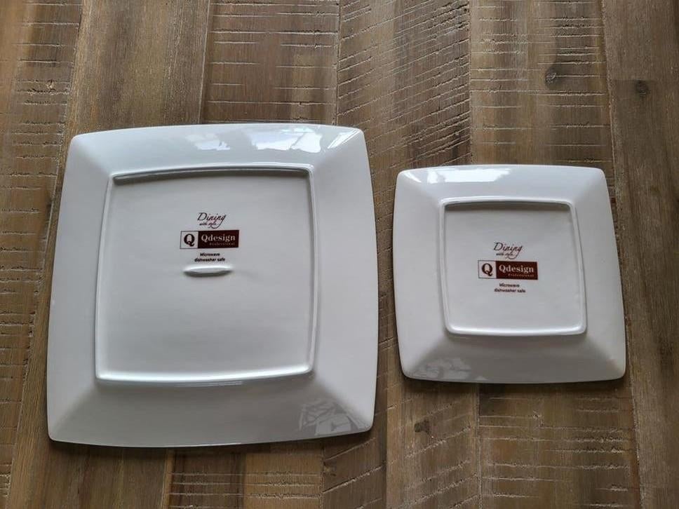 Vierkante borden servies Qdesign, Ophalen, Gebruikt, Bord(en), Overige stijlen
