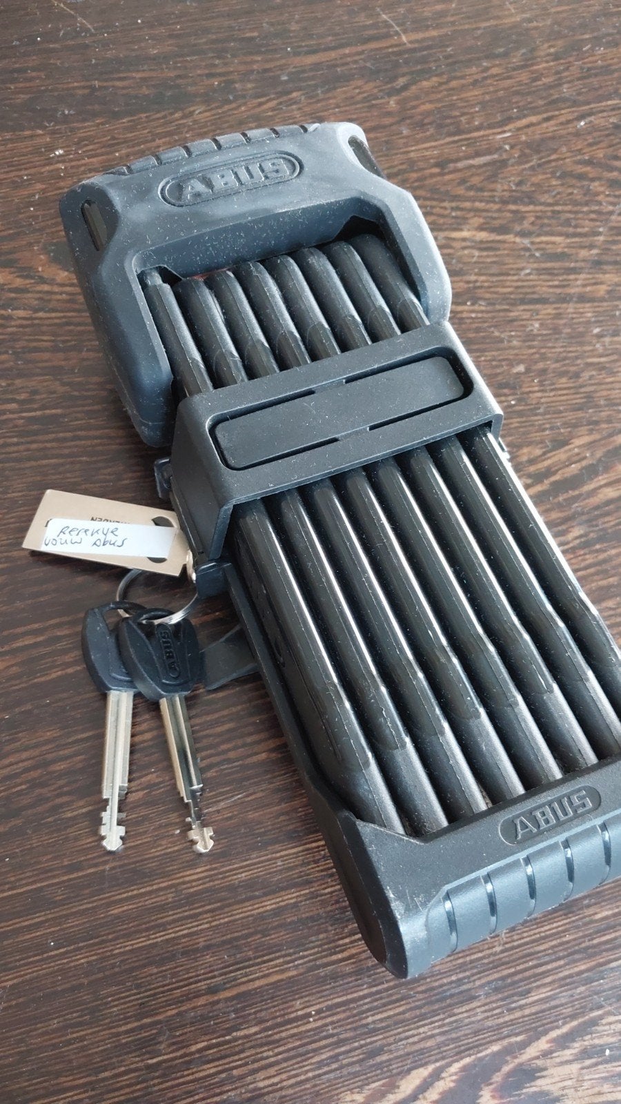 ABUS Vouwslot Bordo Granit XPlus 6500 ART2 met houder, Ophalen of Verzenden, Zo goed als nieuw, Vouwslot