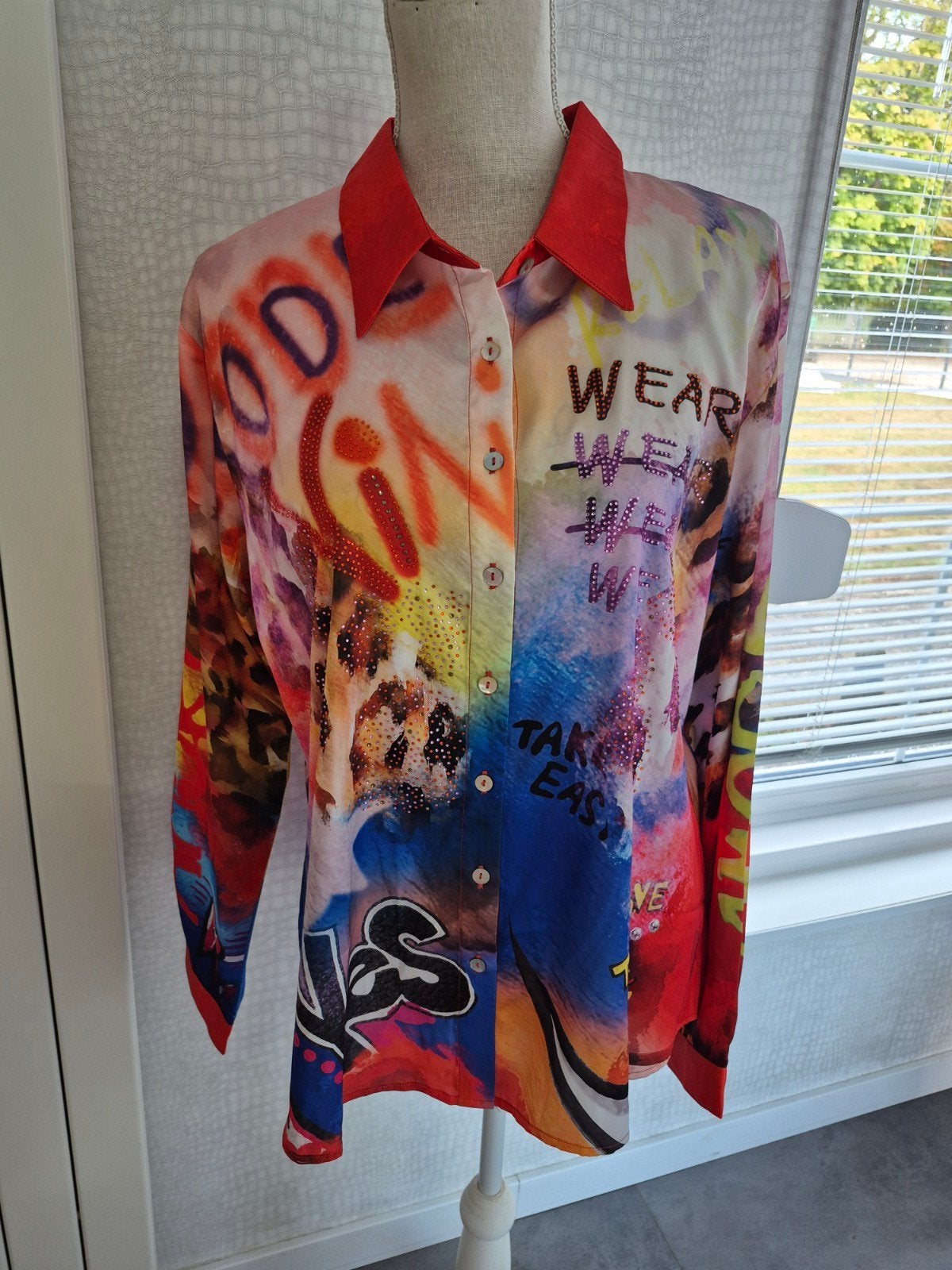 Nieuwe Missy statement blouse XL met strass, Kleding | Dames, Meerkleurig, Maat 46/48 (XL) of groter, Nieuw, Missy