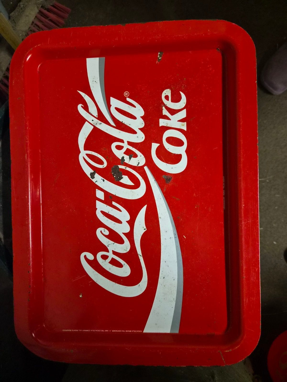 2 Vintage Coca-Cola dienbladen metaal jaren '80/'90, Gebruikt, Ophalen of Verzenden, Met afbeelding/tekst, Dienblad