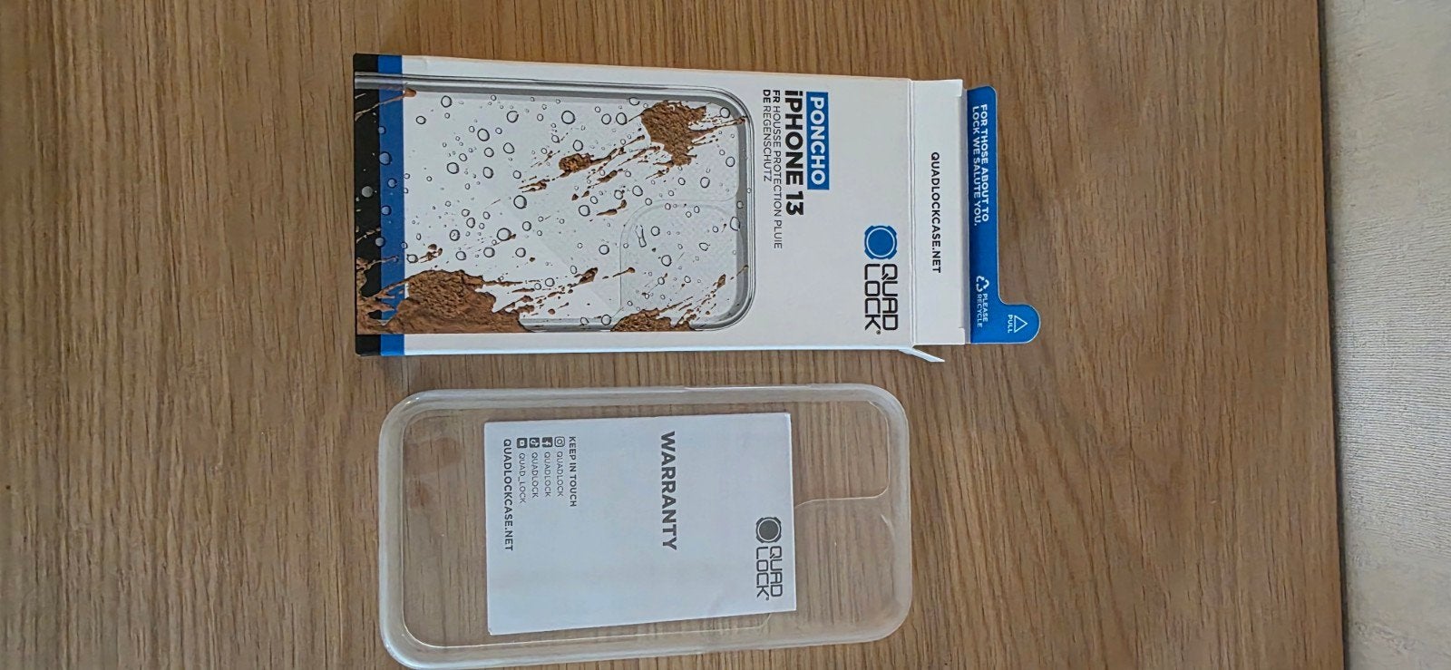 Quad Lock Poncho voor iPhone 13 - Transparant, Kunststof, IPhone 13, Quad Lock, Nieuw