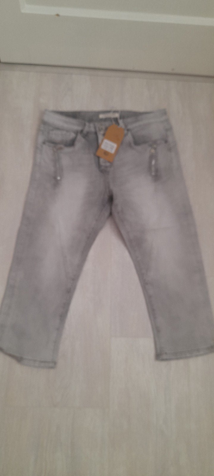 Nieuwe lexxury grey zwart capri jeans mt s/36, Ophalen of Verzenden, Nieuw, Zwart