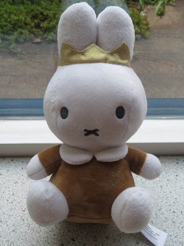 Konijn Nijntje Miffy met bruin lijf  "gouden" kroontje Tiamo, Konijn, Ophalen of Verzenden, Zo goed als nieuw, Wasbaar