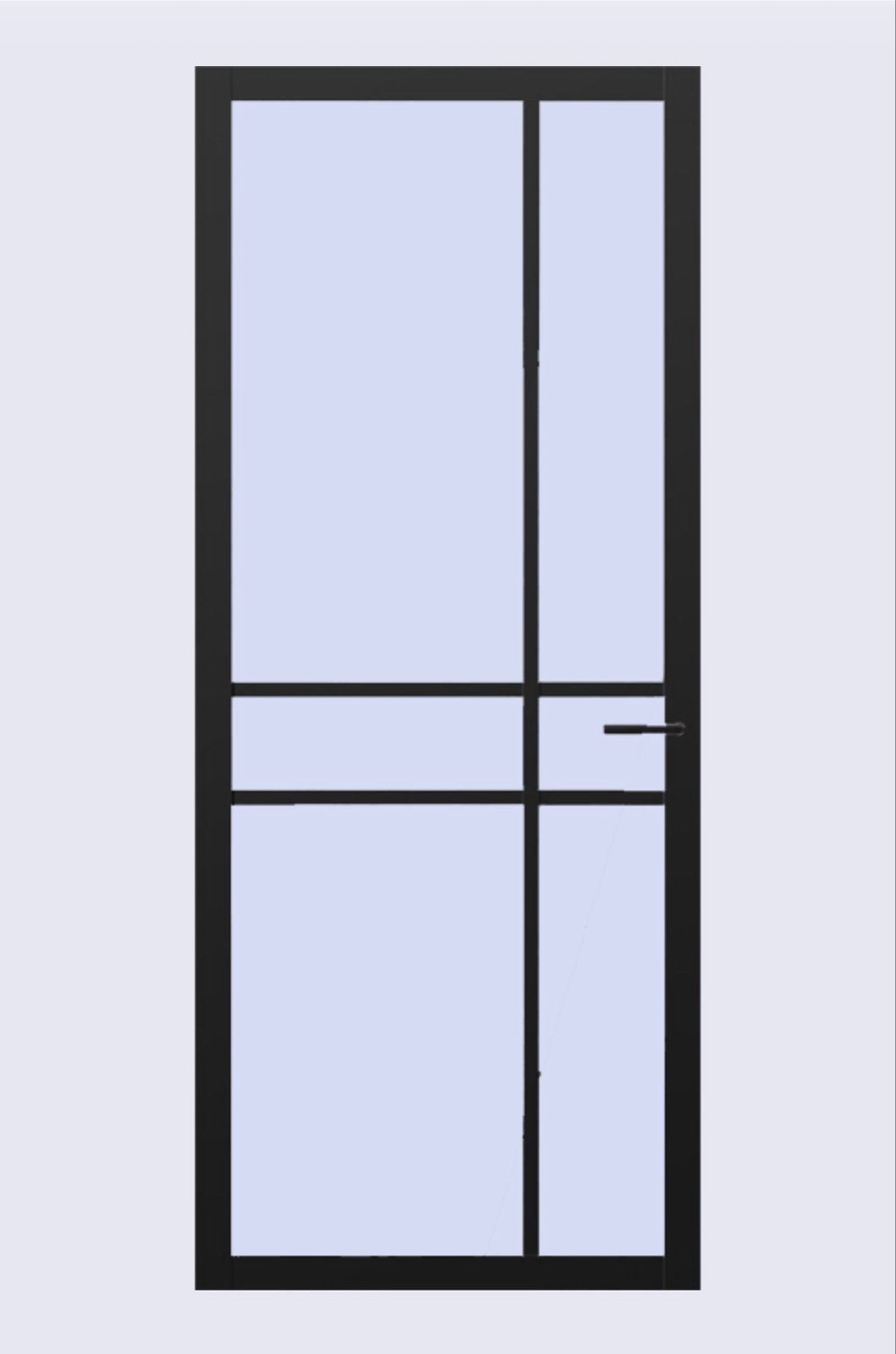 Svedex Nova Design Stompe Binnendeur Zwart Transparant Glas, Ophalen, 80 tot 100 cm, 215 cm of meer, Binnendeur