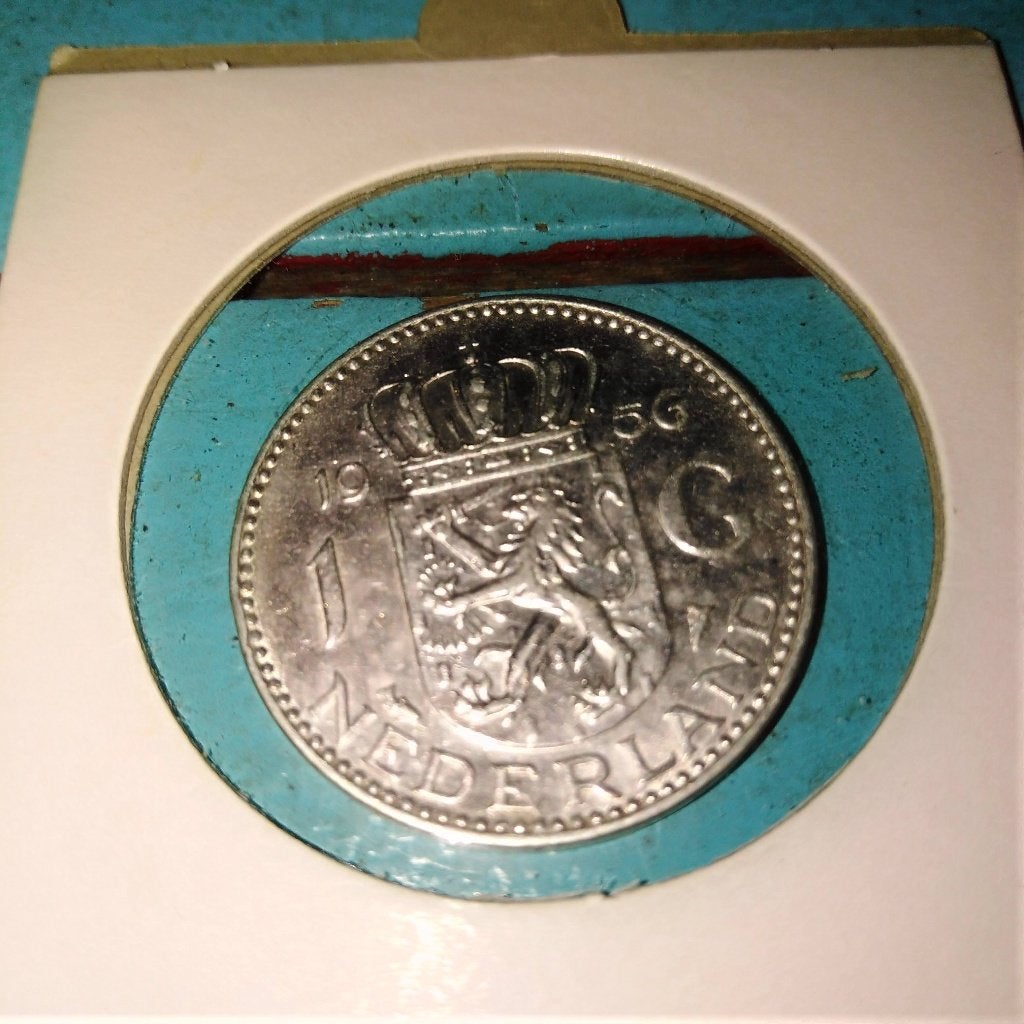 Nederlandse zilveren Guldens 1956 en 1965, Ophalen, 1 gulden, Koningin Juliana, Zilver