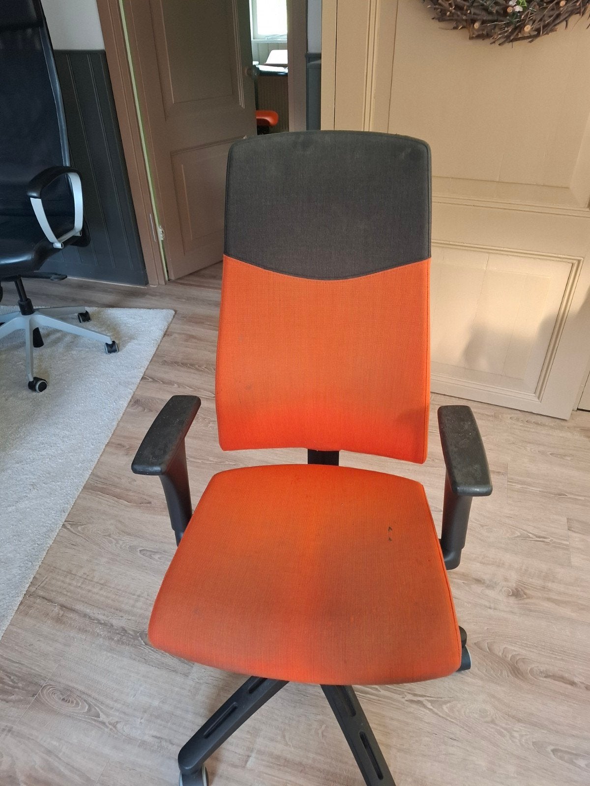 IKEA Volmar bureaustoel met rugleuning - Oranje/Grijs, Ophalen