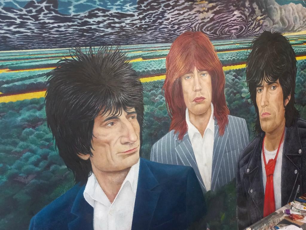 Rolling Stones Portrait painting / portret ( 'Weird Sky' ), Antiek en Kunst, Kunst | Schilderijen | Klassiek, Ophalen
