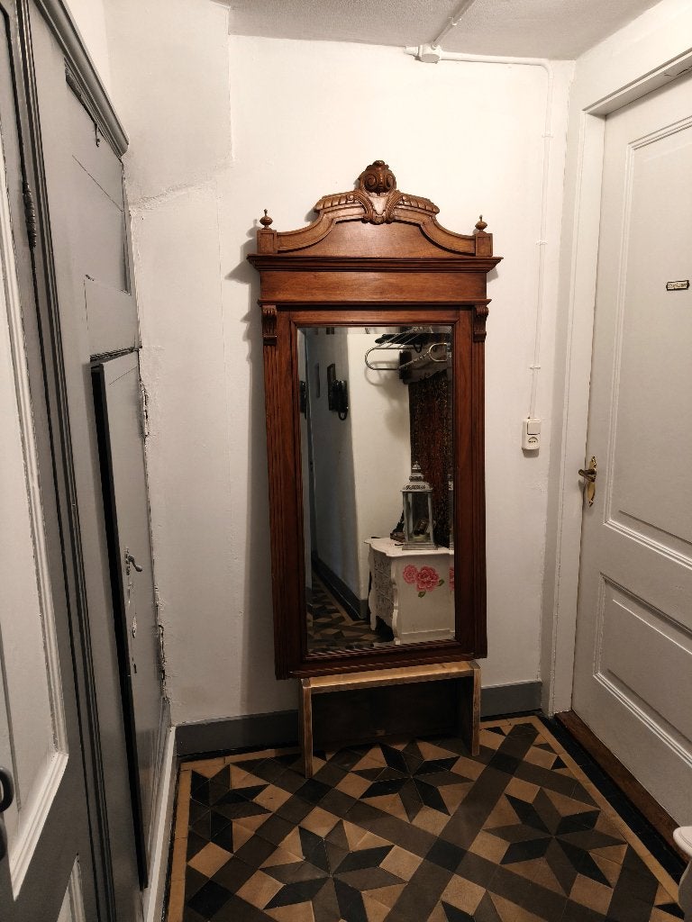 Antieke spiegel met opzet, Antiek en Kunst, Ophalen