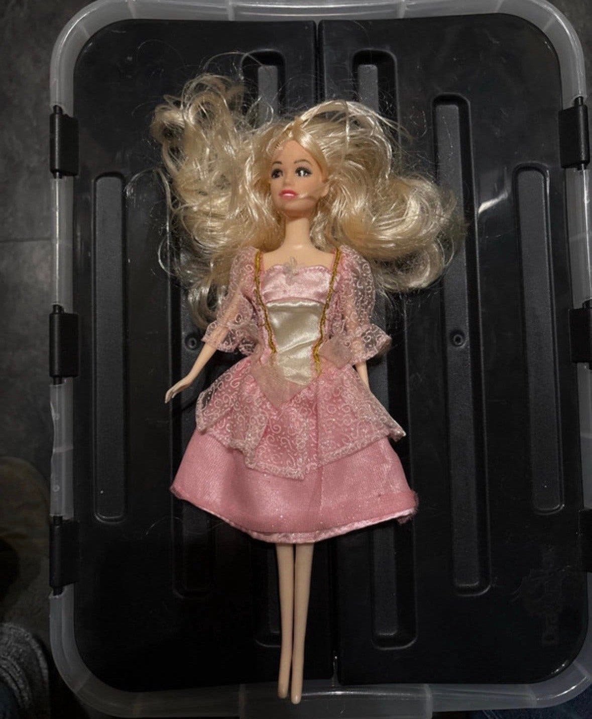 Barbie pop met roze jurk en blond haar, Ophalen of Verzenden, Gebruikt, Barbie