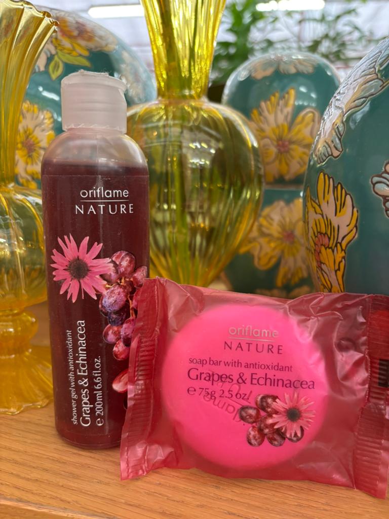 Oriflame nature grapes & echinacea: douchegel en zeep, nw, Verzenden