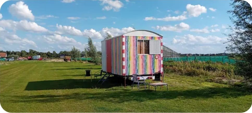 Logeerhuisje / verhuuraccommodatie/ Hippie Hut, Ophalen