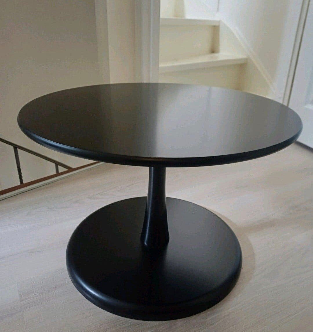 Salontafel / Bijzettafel Zwart (Zeer goede staat), Ophalen, Minder dan 45 cm, Rond, 55 tot 75 cm