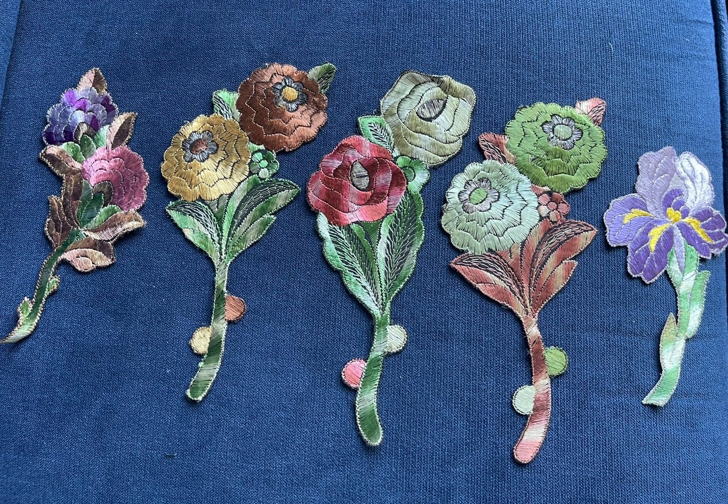 Turmac zijdjes bloemen, zeer goed. Set van 5 stuks., Ophalen of Verzenden