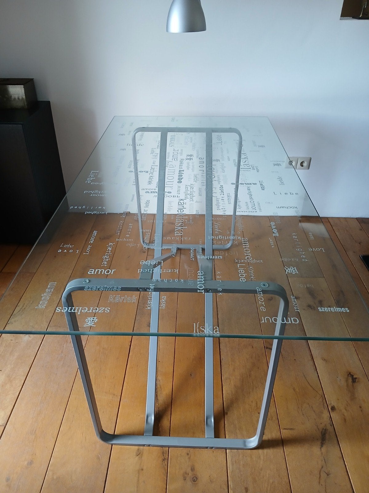Glazen eettafel, Huis en Inrichting, Tafels | Eettafels, Zo goed als nieuw, 50 tot 100 cm, 100 tot 150 cm, Vier personen, Rechthoekig