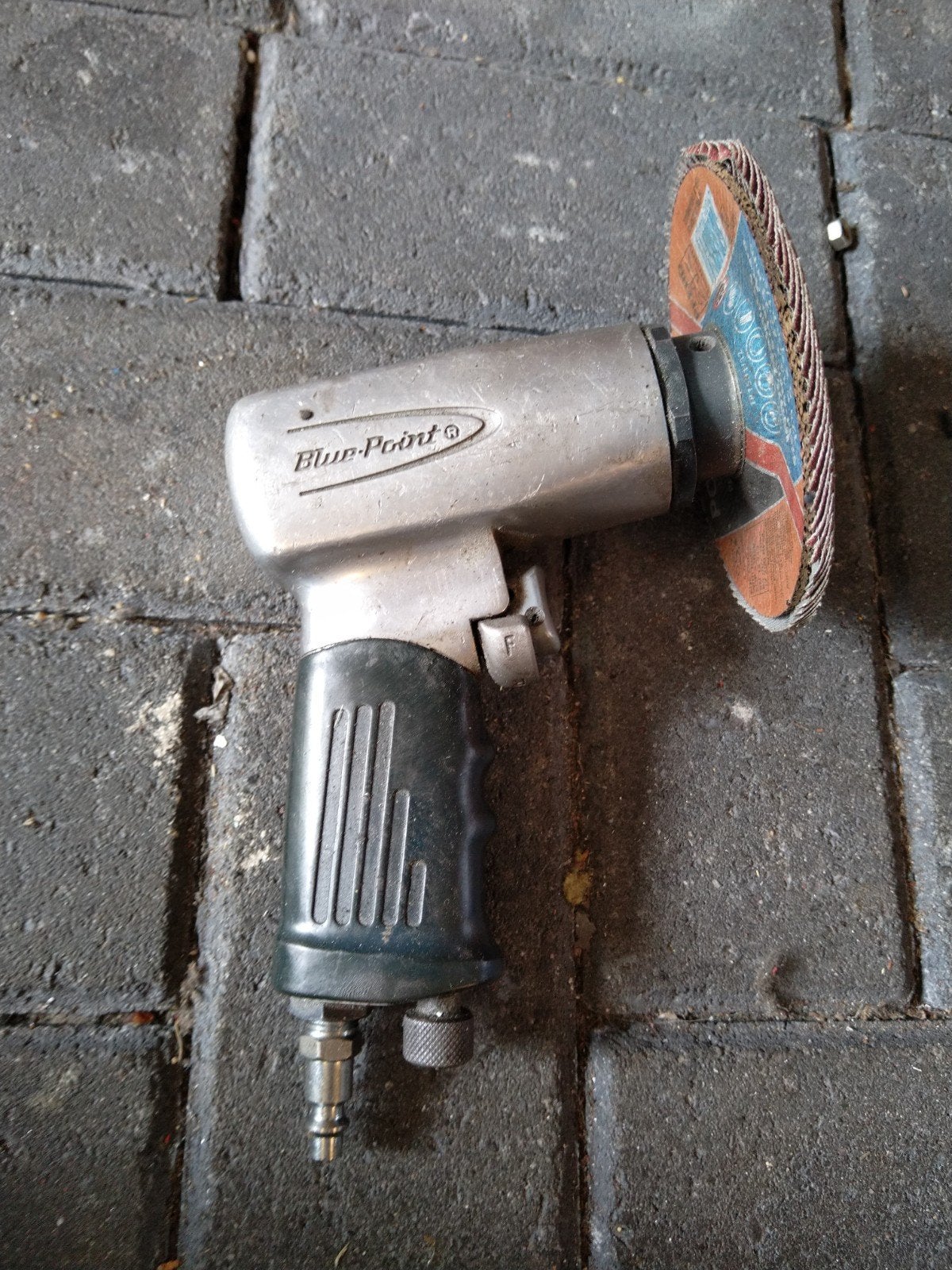Blue‑Point pneumatische haakse slijper met flapdisc, Auto diversen, Autogereedschap, Gebruikt, Ophalen of Verzenden