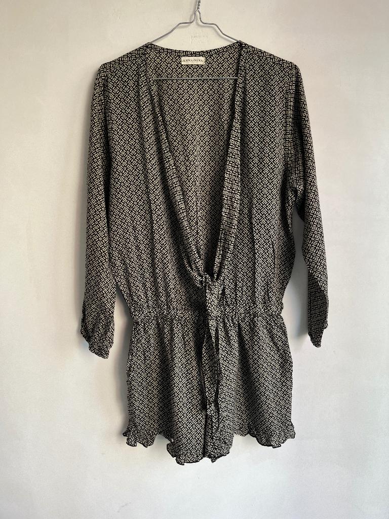 anna + niña playsuit zwart beige, Maat 38/40 (M), Verzenden, Zwart, Zo goed als nieuw