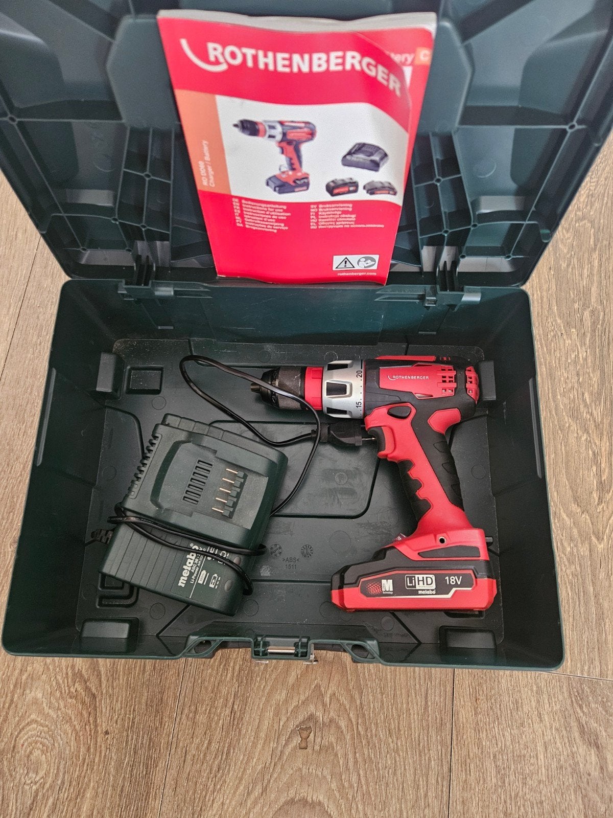 Rothenberger Accuboormachine met Metabo LHD 18V Accu, Variabele snelheid, Ophalen of Verzenden, Boor- en Schroefmachine, Gebruikt