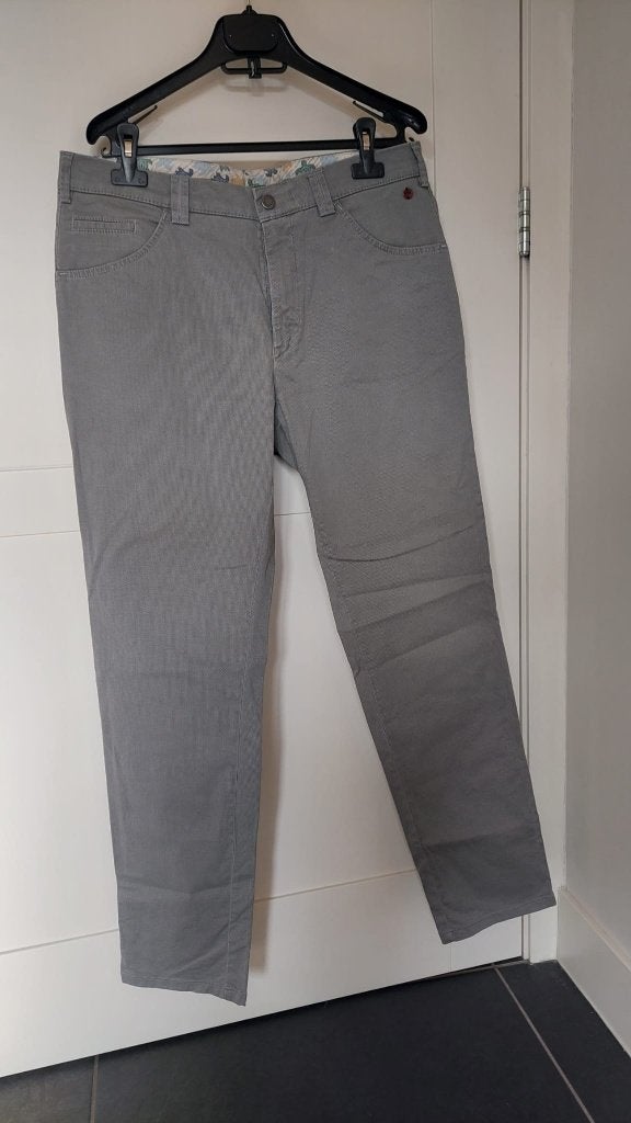 Heren - Katoenen broek grijs Meyer Dublin maat 50 / M, Maat 48/50 (M), Meyer, Ophalen of Verzenden, Grijs