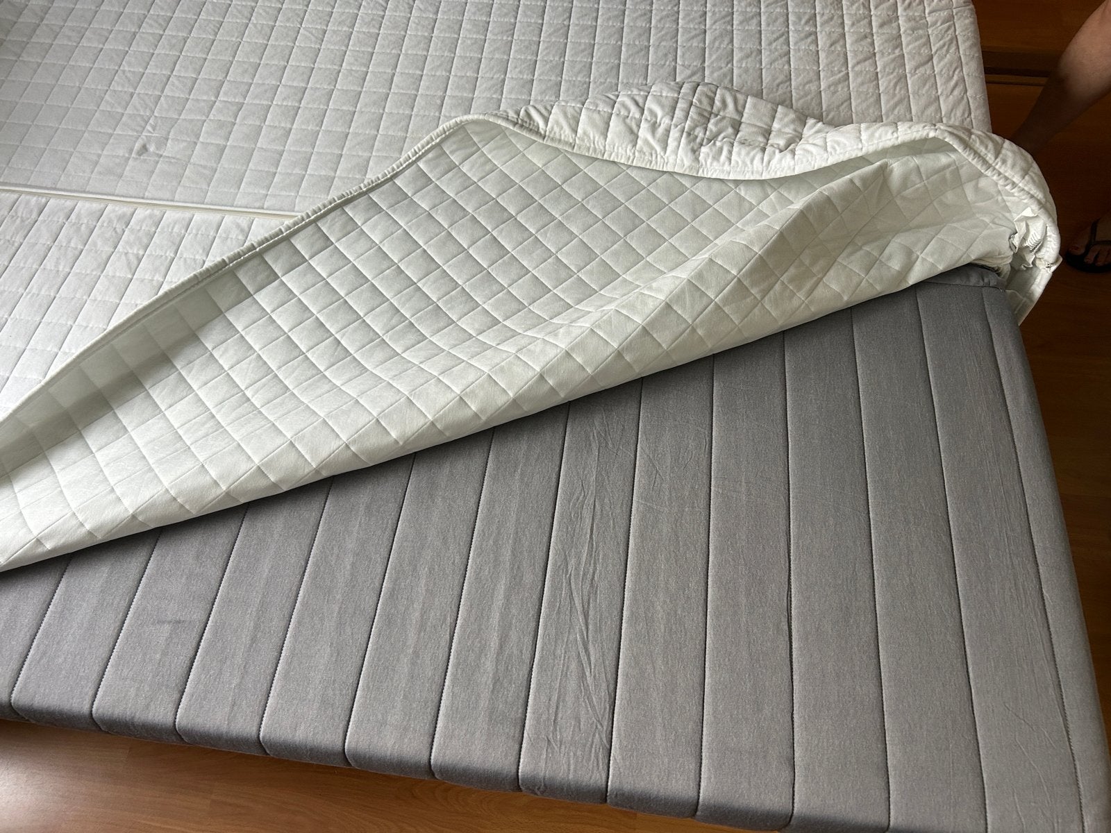 Zo goed als nieuwe metalen IKEA bedbank 200x150cm, Ophalen, Tweepersoons, Zo goed als nieuw, Overige maten