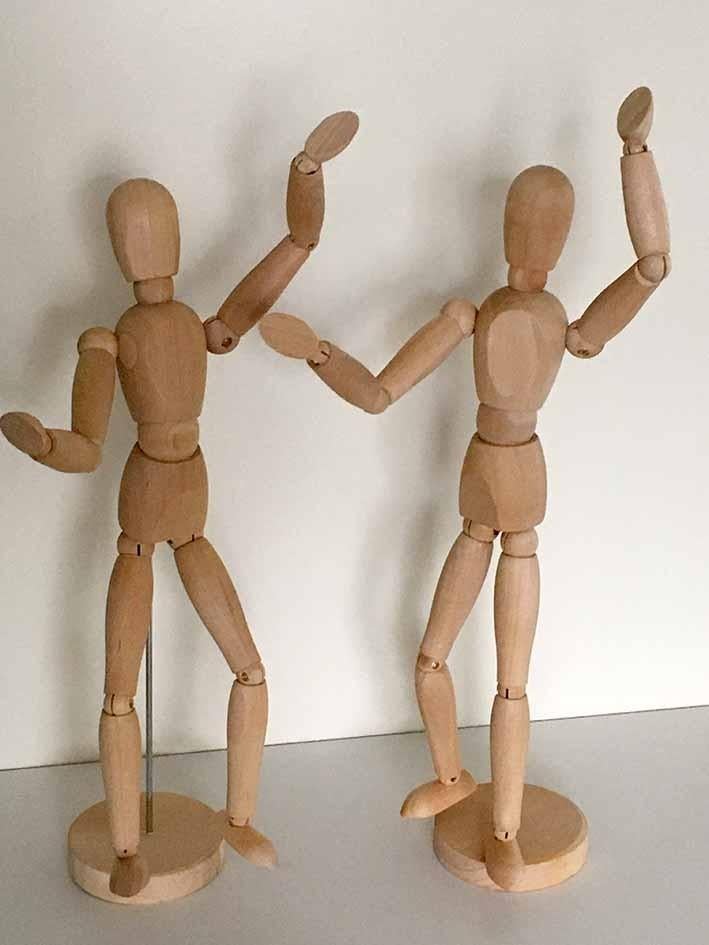 Teken pop hout 32 cm x 2 - Nieuw, Hobby en Vrije tijd, Tekenen, Ophalen of Verzenden, Nieuw, Overige typen