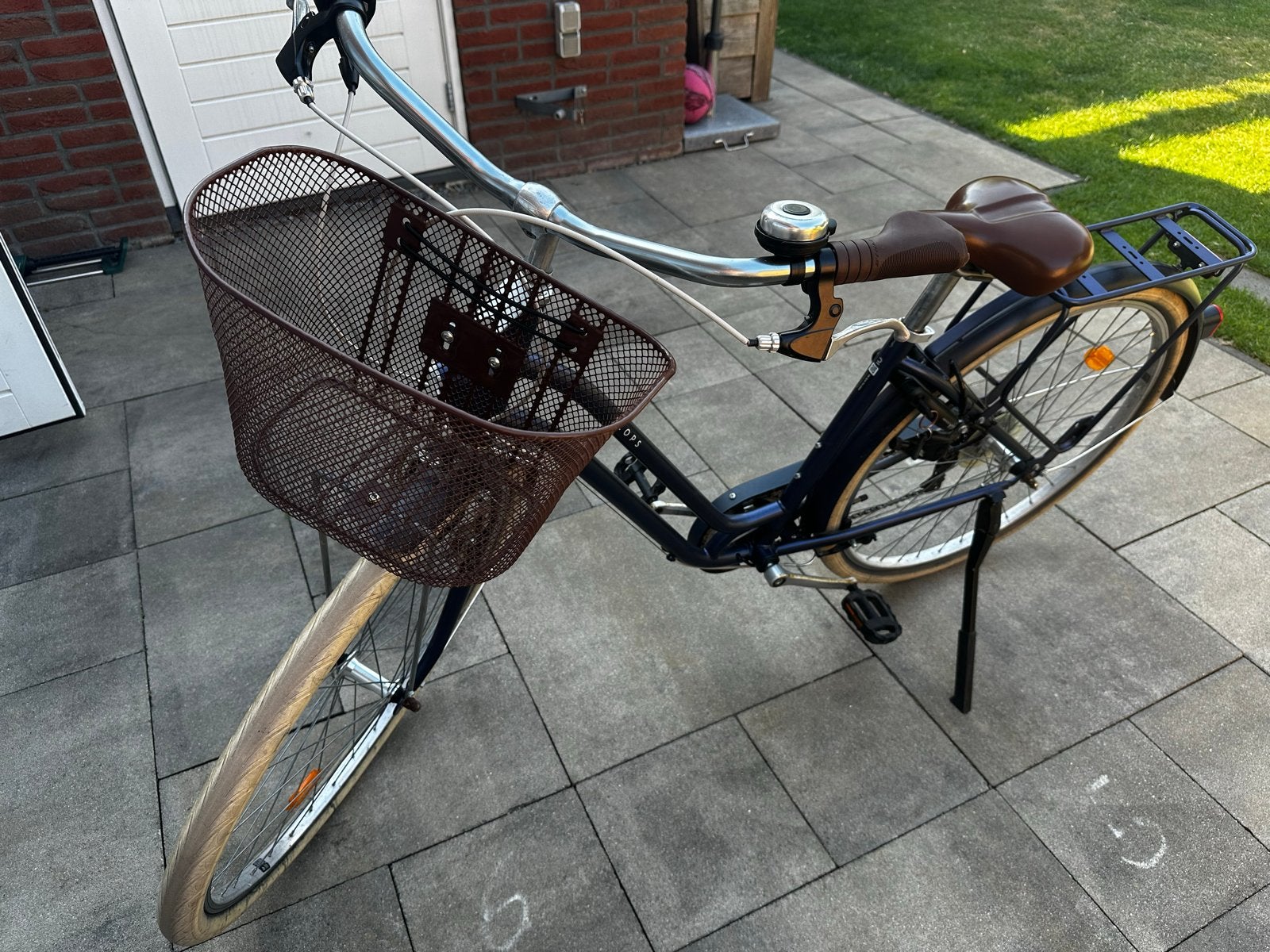 Gebruikte Elops fiets met mandje en bagagedrager, Velgrem, Versnellingen, Ophalen, Overige merken